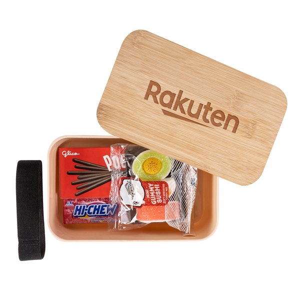 Bamboo Lid Bento Box Candy And Snacks Gift Set... from ASI 44900 NC Custom (CI/Lanco) / Lanco