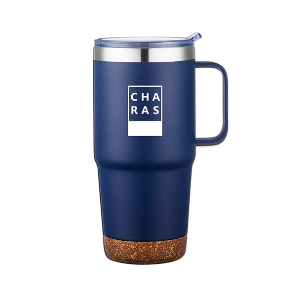 24 oz. Capacity Stainless Steel Travel Mug with Cork Bottom and... from ASI 30112 ACE Products