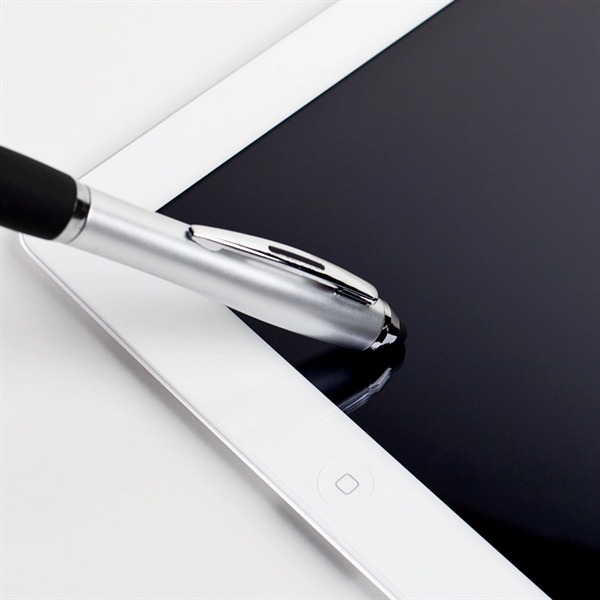 Twist action plastic stylus pen in bold color barrel and black... from ASI 41511 Brainchild USA Inc / BrainChild Gift Club