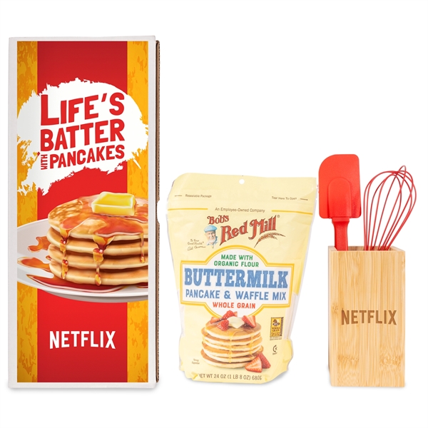 24oz pouch of buttermilk pancake and waffle mix, silicone spatula, silicone... from ASI 44900 NC Custom (CI/Lanco) / Lanco