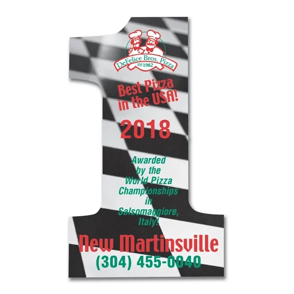 Number one shape static cling decal made of vinyl.... from ASI 59080 Halls & Company