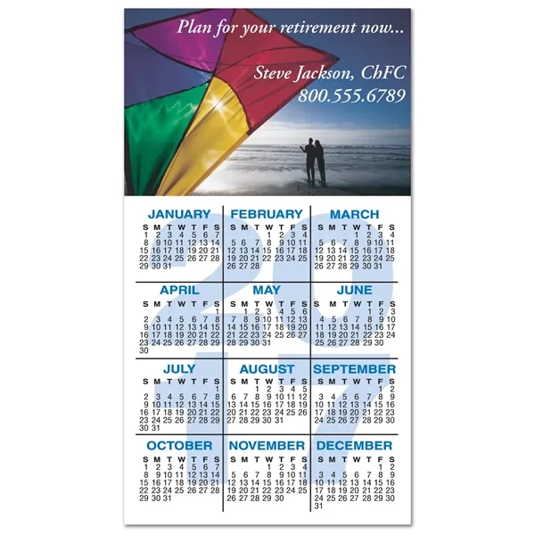 6-mil white vinyl calendar decal with repositionable adhesive on backside.... from ASI 59080 Halls & Company