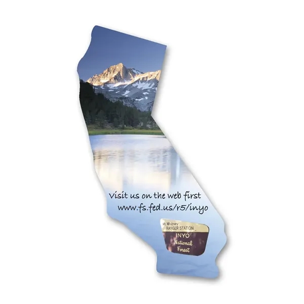 California shaped vinyl decal with a repositionable adhesive backside.... from ASI 59080 Halls & Company