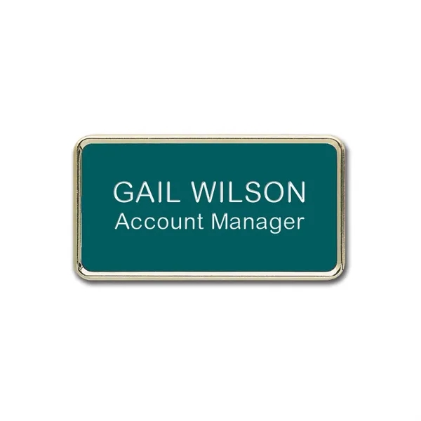 Framed badge with a plastic insert and pin fastener.... from ASI 59080 Halls & Company