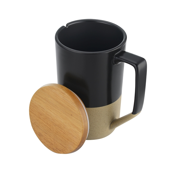 15 oz. Ceramic Tea and Coffee Mug with Wooden Lid. Comfortable... from ASI 30112 ACE Products