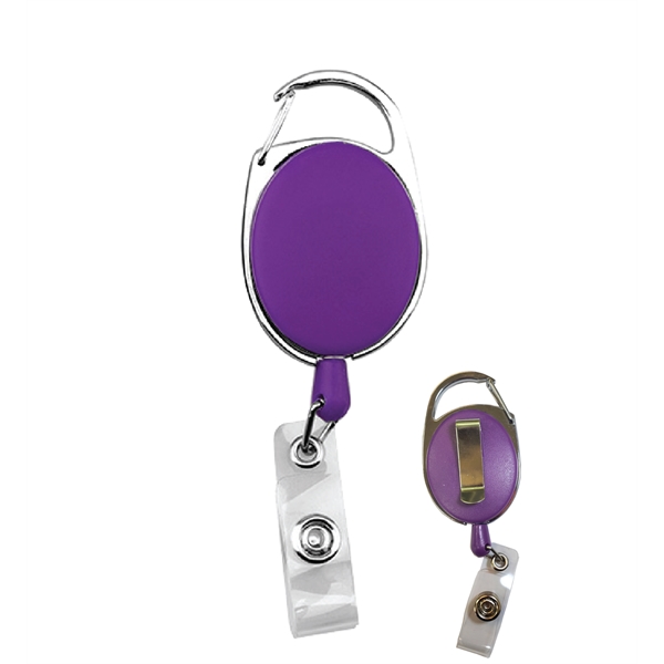 Oval shape retractable badge holder with clip... from ASI 74585 Nu Promo International / Nu Promo Line