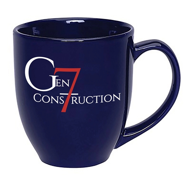 Hard-coated 15 ounce ceramic bistro-style mug in assorted colors.... from ASI 39820 Opusline (Benmex) / Opus Line
