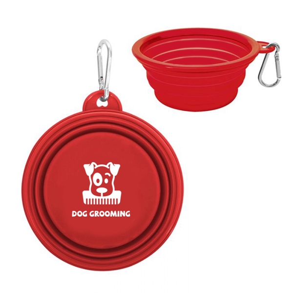 Collapsible pet bowl with carabiner.... from ASI 63549 Jornik Manufacturing Corp
