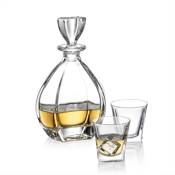 Lead Free Crystalline Decanter elegantly curves upwards from its square base... from ASI 84592 St Regis Group