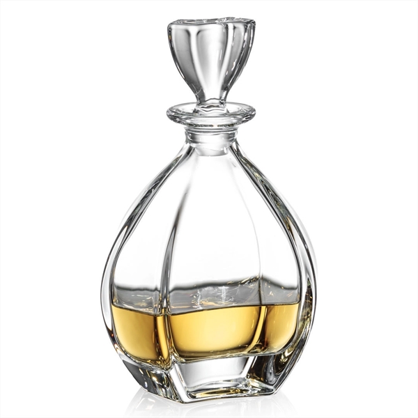 Lead Free Crystalline Decanter elegantly curves upwards from its square base... from ASI 84592 St Regis Group