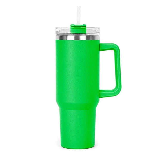 40 Oz S/S Travel Mug With Handle and Straw... from ASI 79535 Primetime / Primetime