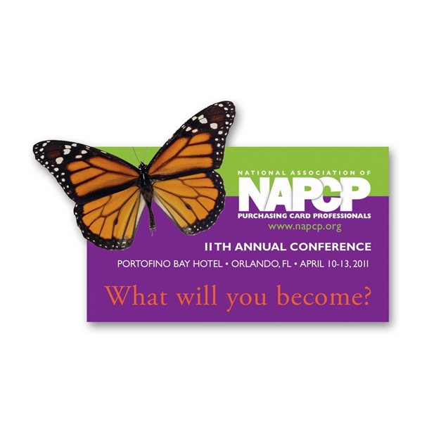 Butterfly shaped vinyl decal with an adhesive backside.... from ASI 59080 Halls & Company