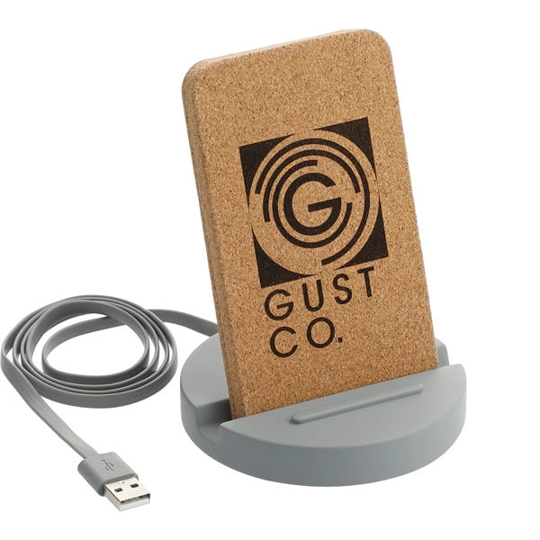 Wireless charging stand made of cork and limestone; comes with 39"... from ASI 66887 PCNA / Leeds