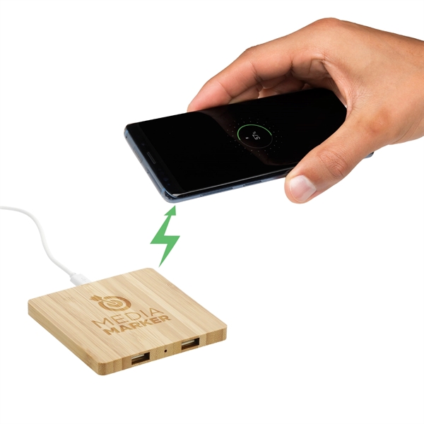 Bamboo wireless charging pad with dual outputs.... from ASI 66887 PCNA / Leeds