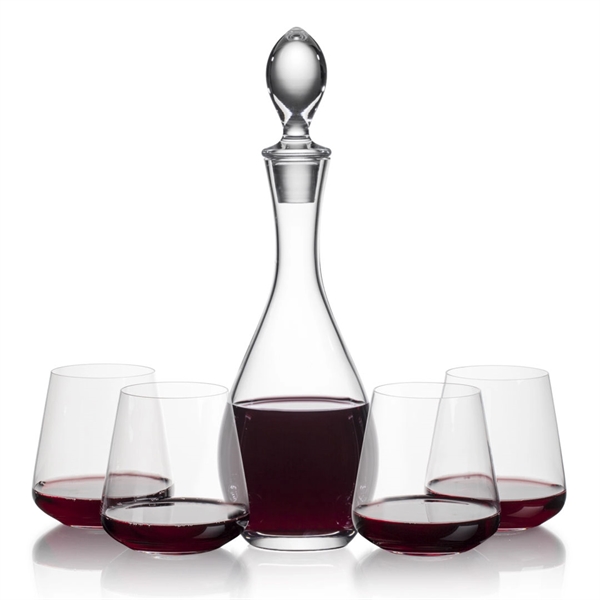 Gorgeous Malvern decanter set which includes 2 or 4 Breckland stemless... from ASI 84592 St Regis Group