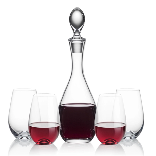 Gorgeous Malvern decanter set which includes 2 or 4 Boston stemless... from ASI 84592 St Regis Group