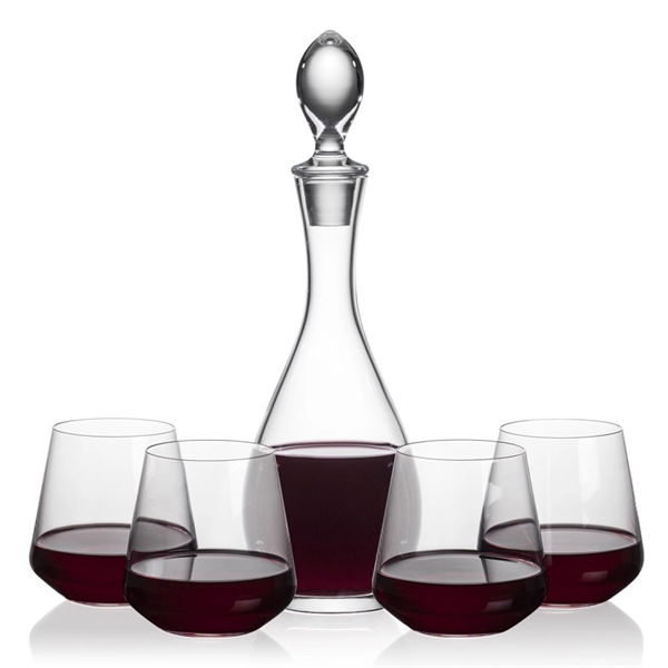 Gorgeous Malvern decanter set which includes 2 or 4 Cannes stemless... from ASI 84592 St Regis Group