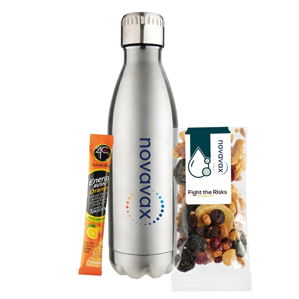 17 oz. Water Bottle Gift Set; includes a .4C® Sugar Free... from ASI 71685 Midnite Snax® / Promo Revolution