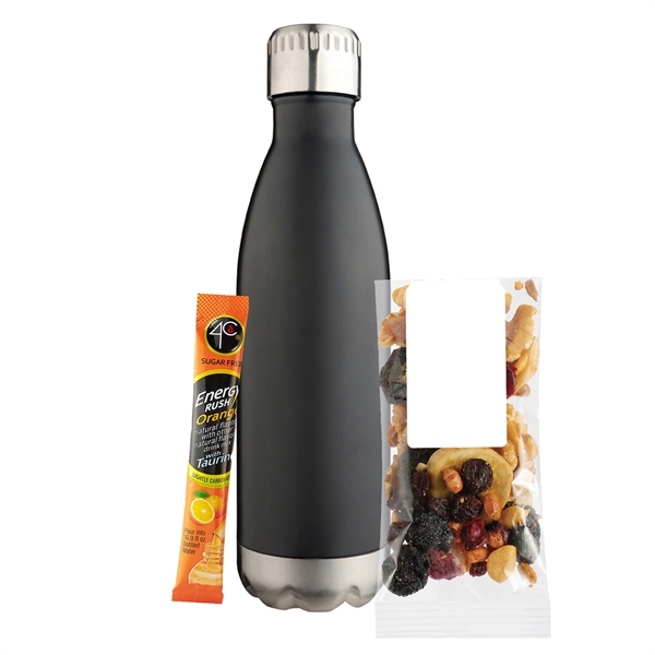 17 oz. Water Bottle Gift Set; includes a .4C® Sugar Free... from ASI 71685 Midnite Snax® / Promo Revolution