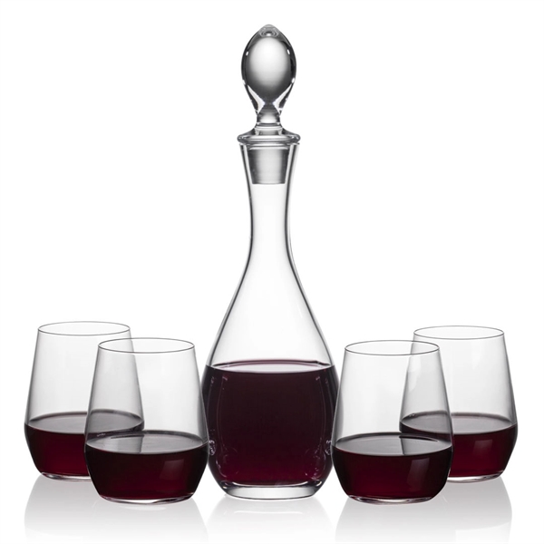 Gorgeous Malvern decanter set which includes 2 or 4 Germain stemless... from ASI 84592 St Regis Group