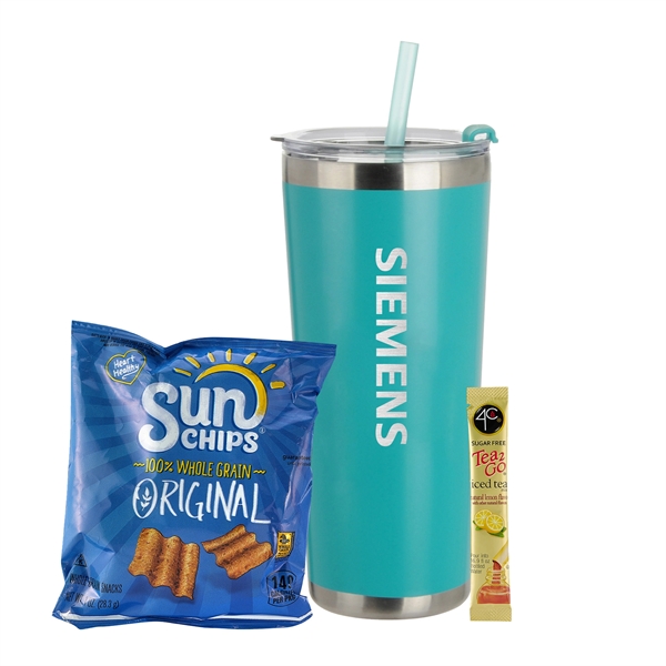 20 oz. Tumbler w/ Straw made from kitchen grade 18/8 stainless... from ASI 71685 Midnite Snax®