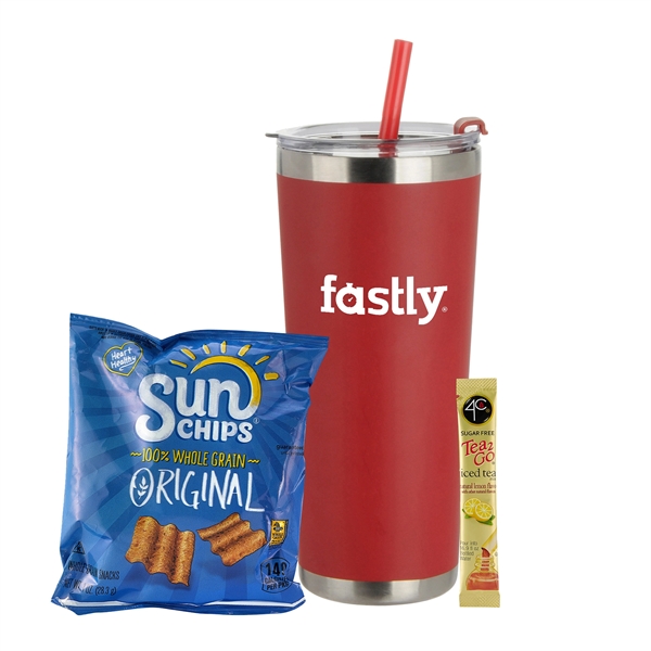 20 oz. Tumbler w/ Straw made from kitchen grade 18/8 stainless... from ASI 71685 Midnite Snax®