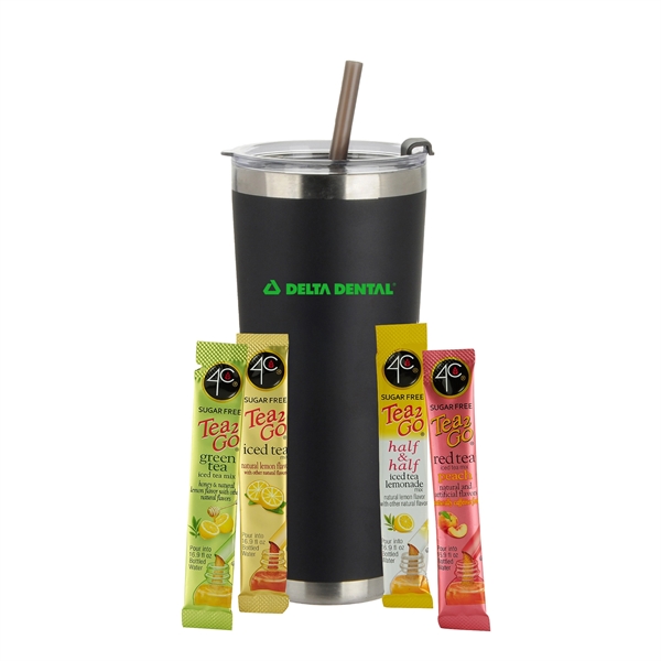 20oz. Tumbler w/ Straw made from kitchen grade 18/8 stainless steel;... from ASI 71685 Midnite Snax®