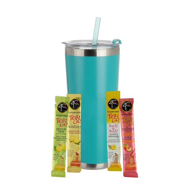 20oz. Tumbler w/ Straw made from kitchen grade 18/8 stainless steel;... from ASI 71685 Midnite Snax®