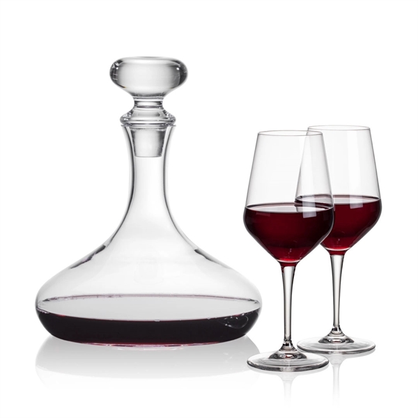 Stratford Decanter and Wine Glasses. Handsome curved design perfect for decanting... from ASI 84592 St Regis Group