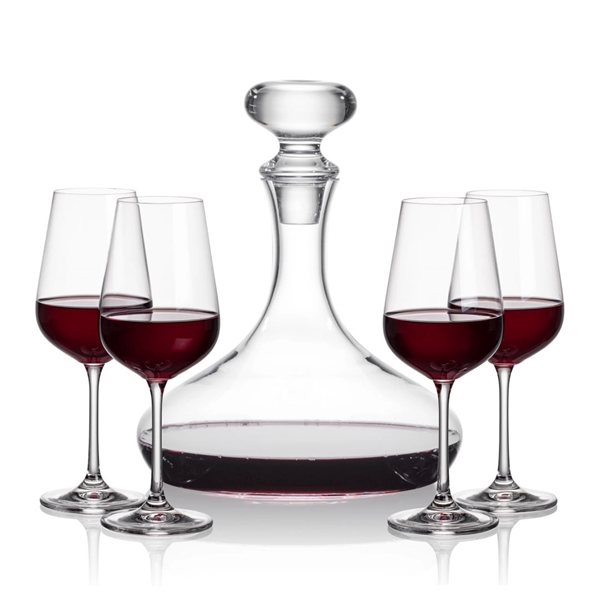 Stratford Decanter and Wine Glasses. Handsome curved design perfect for decanting... from ASI 84592 St Regis Group