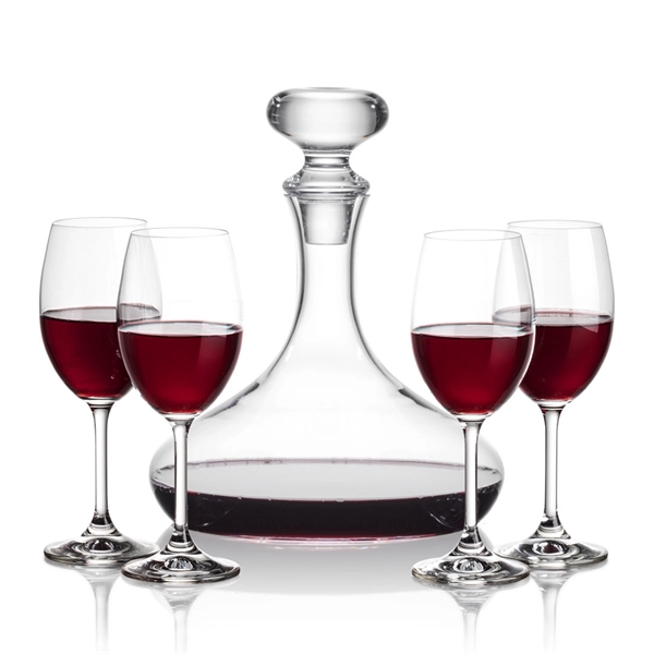 Stratford Decanter and Wine Glasses. Handsome curved design perfect for decanting... from ASI 84592 St Regis Group