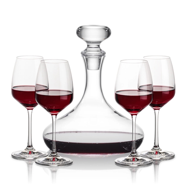 Stratford Decanter and Wine Glasses. Handsome curved design perfect for decanting... from ASI 84592 St Regis Group