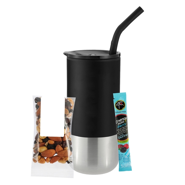 16 oz. Tumbler w/ Stainless Steel Straw & Plastic Liner; set... from ASI 71685 Midnite Snax® / Promo Revolution
