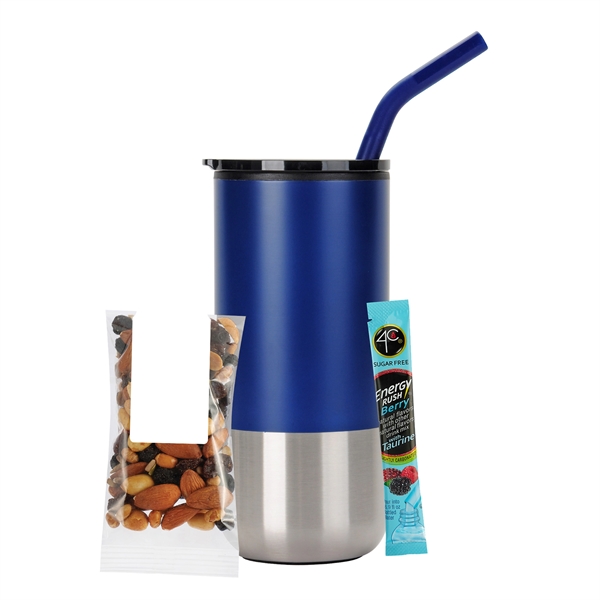 16 oz. Tumbler w/ Stainless Steel Straw & Plastic Liner; set... from ASI 71685 Midnite Snax® / Promo Revolution