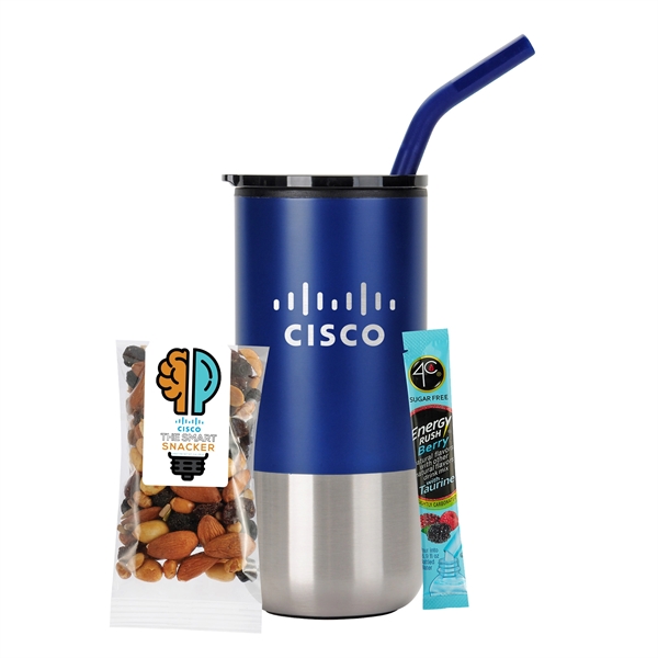 16 oz. Tumbler w/ Stainless Steel Straw & Plastic Liner; set... from ASI 71685 Midnite Snax® / Promo Revolution