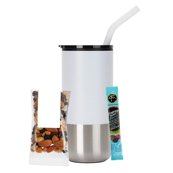 16 oz. Tumbler w/ Stainless Steel Straw & Plastic Liner; set... from ASI 71685 Midnite Snax® / Promo Revolution