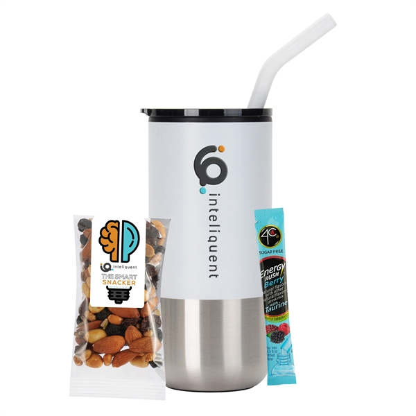 16 oz. Tumbler w/ Stainless Steel Straw & Plastic Liner; set... from ASI 71685 Midnite Snax® / Promo Revolution