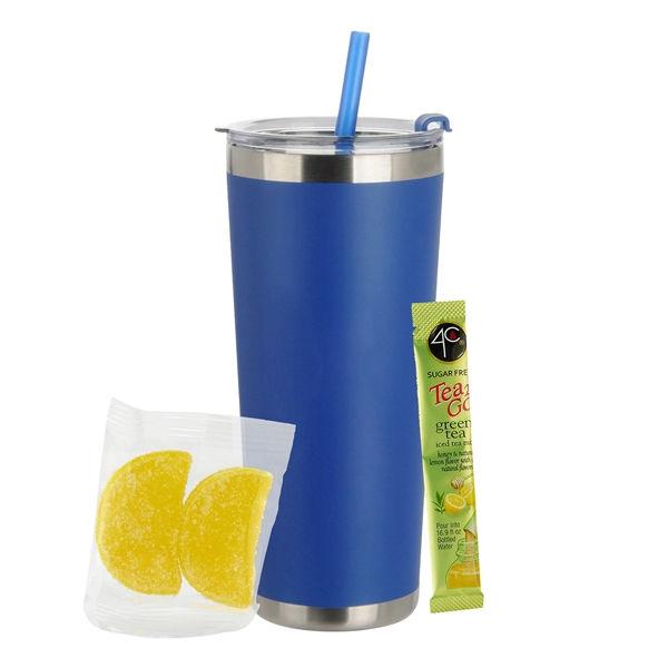 20oz. Stainless Steel Tumbler w/ Straw; set includes a 4C® Sugar... from ASI 71685 Midnite Snax®