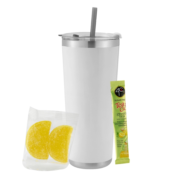 20oz. Stainless Steel Tumbler w/ Straw; set includes a 4C® Sugar... from ASI 71685 Midnite Snax®