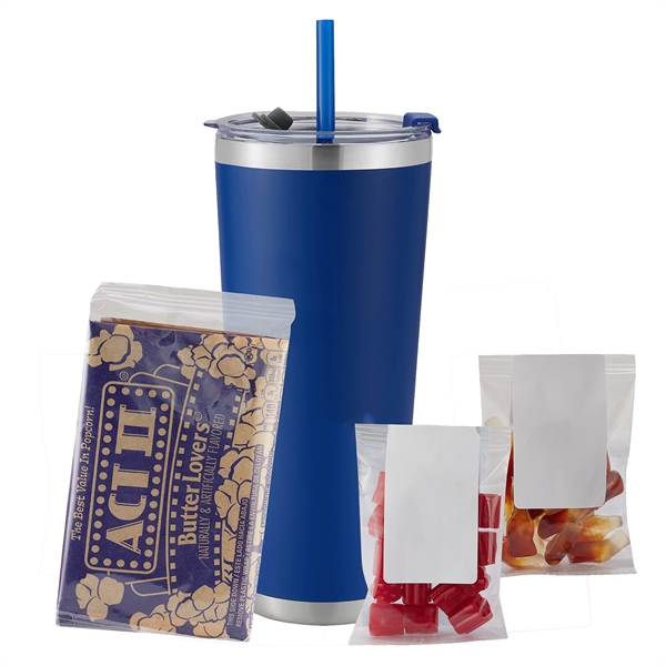 20 oz. Stainless Steel Tumbler w/ Straw; set includes Act 2... from ASI 71685 Midnite Snax®