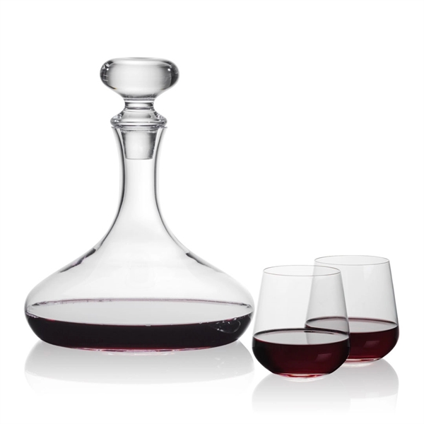 Stratford Decanter and Wine Glasses. Handsome curved design perfect for decanting... from ASI 84592 St Regis Group