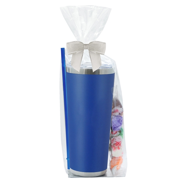 20 oz. Stainless Steel Tumbler w/ Straw; set includes a snack... from ASI 71685 Midnite Snax®