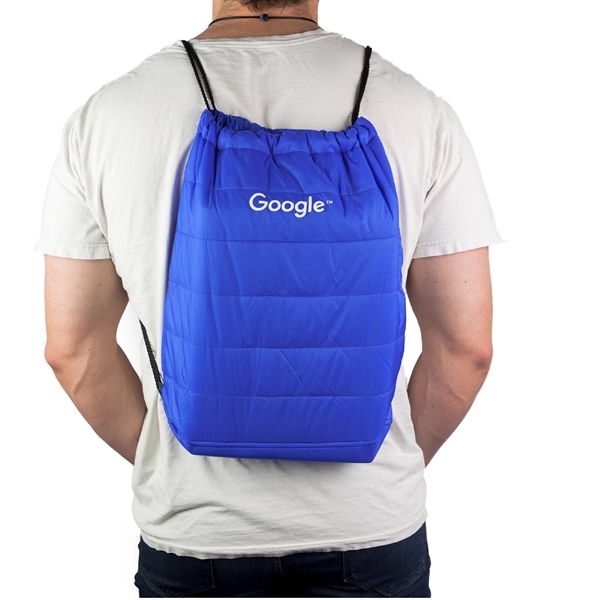 Durable nylon cinch backpack with puffer fashion appeal... from ASI 61966 HPG / HandStands