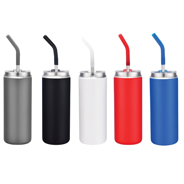 20 Oz. VisionSteel Frio Stainless Steel Bottle w/SS Straw... from ASI 80060 VisionUSA