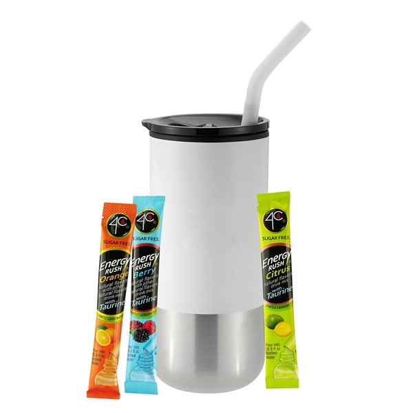 16 oz. Tumbler w/ Stainless Steel Straw & Plastic Liner; set... from ASI 71685 Midnite Snax® / Promo Revolution