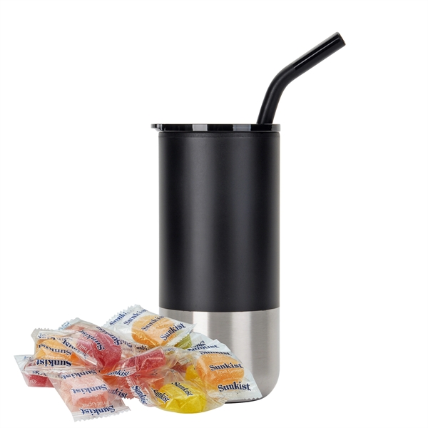 16 oz. Tumbler w/ Stainless Steel Straw & Plastic Liner; set... from ASI 71685 Midnite Snax® / Promo Revolution