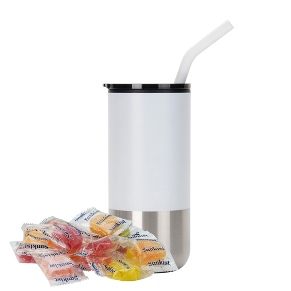 16 oz. Tumbler w/ Stainless Steel Straw & Plastic Liner; set... from ASI 71685 Midnite Snax® / Promo Revolution
