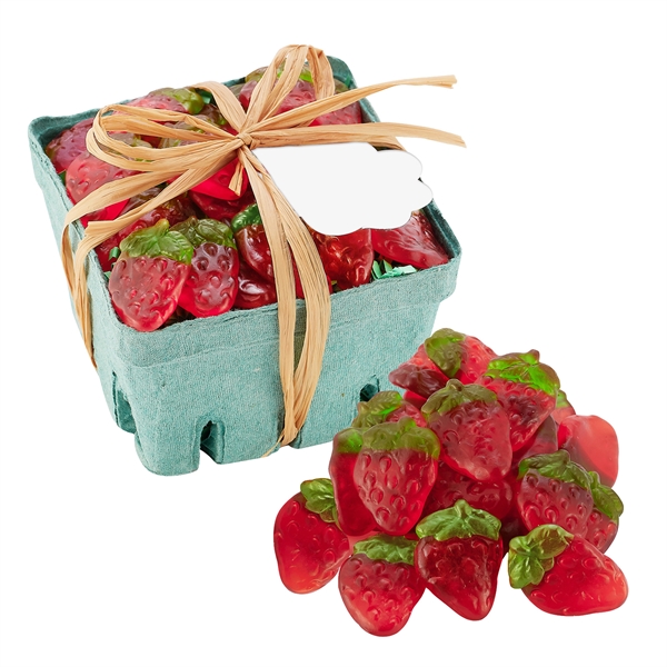Candy filled produce basket with gummy strawberries (7 oz.).... from ASI 71685 Midnite Snax®