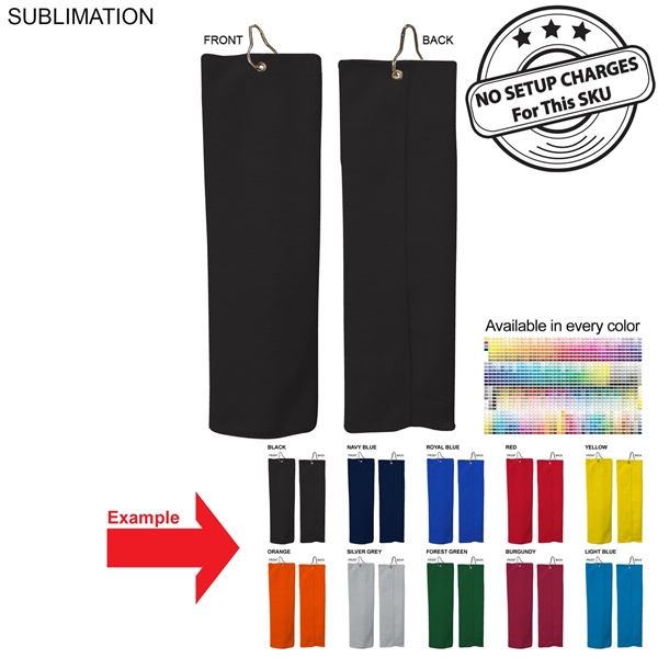 Colored Microfiber Dri-Lite Terry Golf Towel, Finished size 5x18, Trifold Grommet... from ASI 53509 FIEL-Fairdeal Import & Export / FIEL