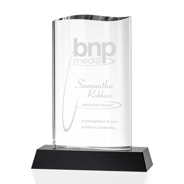 Beautiful clear and black optical crystal award in an elegant sleek... from ASI 84592 St Regis Group / St Regis